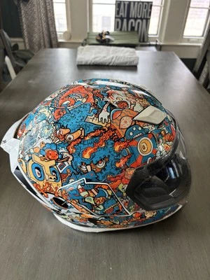 Capacete de motocicleta ICON Airflite ReDoodle tamanho grande - Imagem 1 de 4
