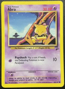 Abra 65/130 Base Set 2 Unlimited Common NM Pokémon 2000 - Picture 1 of 2