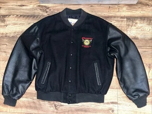 Excelled Mens Black Snap Button USA MADE Jacket Size L Motorcycle Riders - Picture 1 of 6