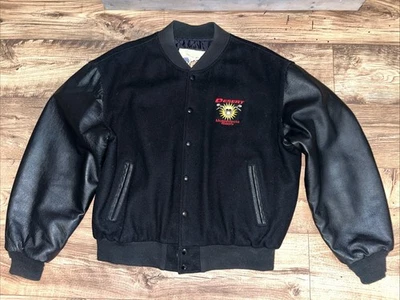 Excelled Mens Black Snap Button USA MADE Jacket Size L Motorcycle Riders - Image 1 of 4