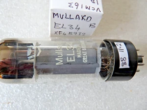 EL34 Mullard Blackburn XF4 B9I2 NOS B Amplitrex Test GM 113% NOV18 - Picture 1 of 5