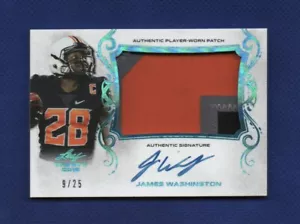 2018 Leaf Trinity James Washington #9/25 Rookie Patch Auto! Oklahoma State! - Picture 1 of 3