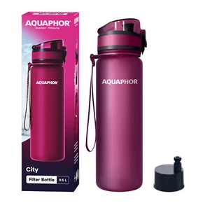AQUAPHOR City Wasserfilter-Trinkflasche, 500 ml, aus TRITAN TM, BPA-frei, rubin - Bild 1 von 5