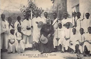 Somalie - Mgr B. T. Clark avec des enfants somaliens - Publ. Mission catholique de So - Photo 1/2