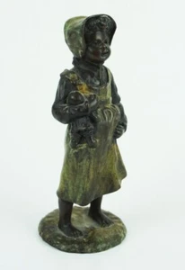 Antik kalt bemalt Wien Bronze Österreich afrikanisches Katii Mädchen Americana 19. Jh. - Bild 1 von 2