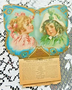 Antique 1905 Hoods Sarsaparilla Calendar Merriam Block Pharmacy Council Bluffs - Picture 1 of 11