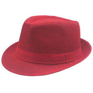 Men Women Straw Jazz Fedora Hat Trilby Cuban Sun Cap Panama Short Brim Hats