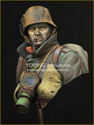 Soldado de asalto alemán Primera Guerra Mundial, miniaturas jóvenes, kit de busto 1/10, nuevo en caja, kit YM1857 Foto 1 de 4