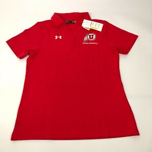 Utah Utes Womens Shirt Small Under Armour Red Loose NCAA Cross Country Top NWT