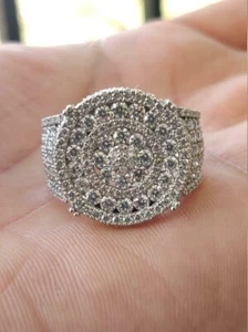 2.00CT LAB CREATED DIAMOND MEN'S PINKY RING BAND  IN 14K WHITE GOLD PLATED - Picture 1 of 7