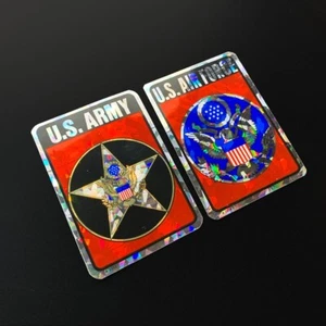 vintage PATRIOTIC US ARMY MILITARY AIR FORCE pilot sticker decal Prism Prismatic - Picture 1 of 3