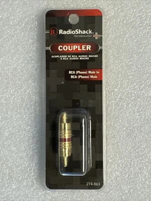 Radio Shack RCA Male to RCA Male Coupler, Gold Plated, 274-0863. Brand New!!! - Image 1 of 4