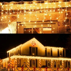 96LED 13ft Icicle Fairy Curtain String Lights Christmas Wedding Party Decor US - Picture 1 of 15