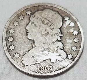 1837 Capped Bust Quarter US 25 Cent Coin 900 Silver - Picture 1 of 10