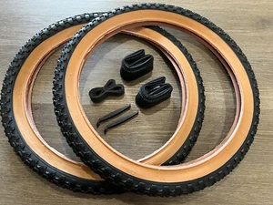 20X2.125 1PAIR BLACK GUMWALL 20" BMX COMP3 BICYCLE TIRES & TUBES BMX - Picture 1 of 3