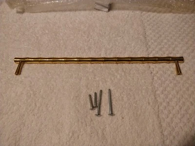 Rejuvination cabinet handle pull polshed brass  bamboo 12'' C0053 - Image 1 of 3