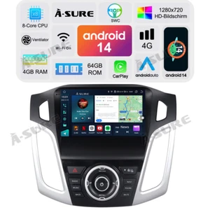 Für Ford Focus III MK3 2011-2019 Autoradio Android 14 Carplay 4+64GB GPS NAVI BT - Bild 1 von 11