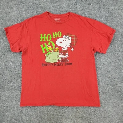 Peanuts Shirt Men's Large Red Snoopy Knotts Berry Farm Graphic Tee Short Sleeve - Image 1 of 4