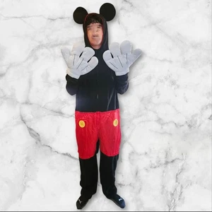 Disney Licensed Adult Mickey Mouse Suit Costume Hood, Tail & Button Shorts XL - Picture 1 of 11