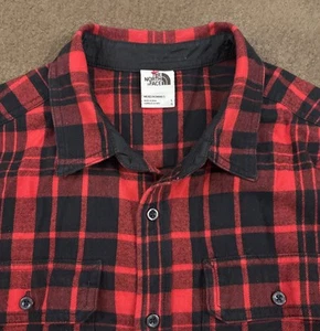 THE NORTH FACE Mens Red Black Plaid Lightweight Arroyo Flannel Shirt Large - Picture 1 of 6