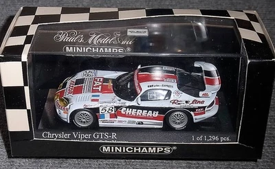 Автомобиль MINICHAMPS 1:43 CHEREAU Dodge Viper GTS R номер 58 Белый красный черный Le Mans 200 - Изображение 1 из 2