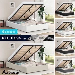 ALFORDSON Bed Frame Queen Double King Single Gas Lift Storage Fabric Boucle - Picture 1 of 361