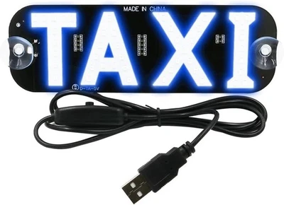 Blue LED Sign Decor, Taxi Flashing Hook on Car Window with DC12V Car  - Image 1 of 4