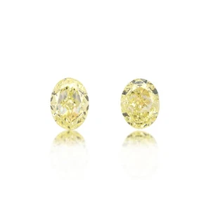 2.03 TCW - 2 Natural Loose Diamond Set Oval Yellow VS Handmade Jewelry Rare Gift - Picture 1 of 6