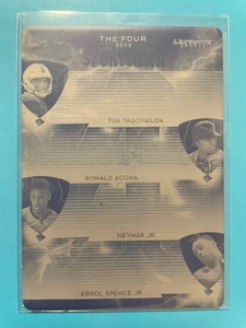Tua / Acuna / Neymar – 2021 Leaf Ultimate “The Four Sportsmen” FS-02 Cyan plate - Picture 1 of 2