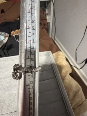 Anillo con dije colgante de corazón JUDITH RIPKA 925 de plata de ley corte redondo C Z talla 9 Foto 1 de 4