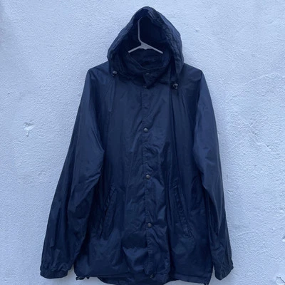 Regatta Hooded Raincoat Mens Unisex Medium Blue Snap Front Lightweight Meshlined - Image 1 of 4