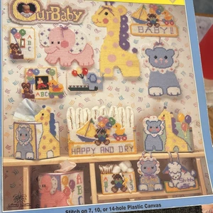Kits de hilo raros de colección, Inc. LONA DE PLÁSTICO BABY LOVES Needlepoint '92 Patt. Bk 049 - Imagen 1 de 10