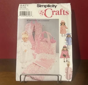 Simplicity Sewing Pattern 5421, Clothes & Stuff, 18" American Girl Doll, Uncut - Picture 1 of 9