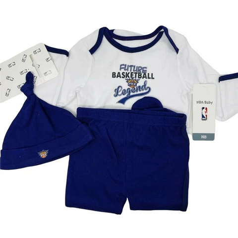 NBA Baby Phoenix Suns 3 Pc Outfit Bodysuit/Pants/Hat Size 6/9 Mo F27 Cover