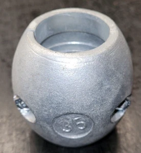 Zinc Anode 35mm 1⅜" Shaft Ball/Barrel/Egg shape. For Salt/Sea Water - Picture 1 of 3