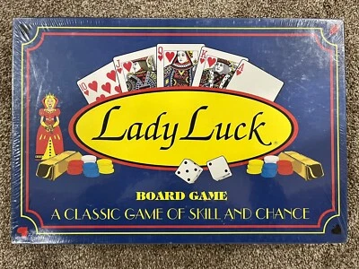 Vintage LADY LUCK Gambling Board Game Roulette Blackjack Slots MORE New 1996 - Image 1 of 2