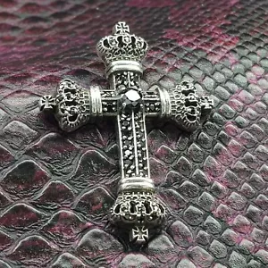 Anhänger Kreuz mit schwarzen Zirkonia Sterlingsilber 925 - Bild 1 von 3