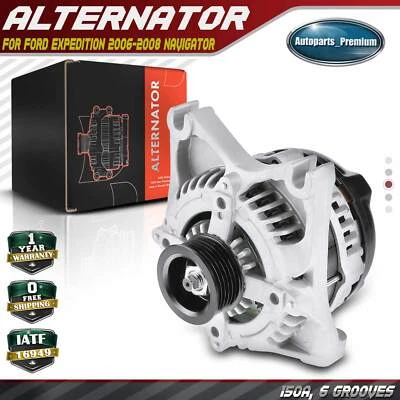 Alternator for Ford Expedition 2006-2008 Navigator 150 Amp/12 Volt CW S6 Pulley - Image 1 of 4