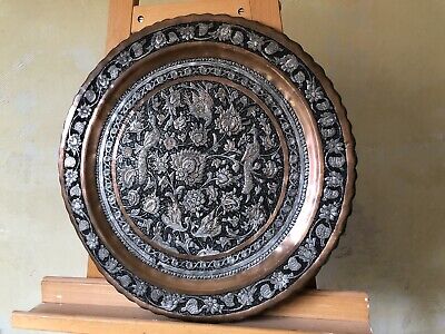 Wandschmuck 48cm Wandteller Kupfer Verzinnt Schwer Orientalisch Muster Filigran • 80€