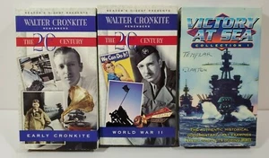3 Assorted Historical VHS Tapes- Victory at Sea, Early Cronkite, World War II - Foto 1 di 6