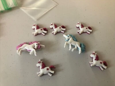 craft embellishments- Set Of Unicorns-/2”-3/4”-7 Pces - Image 1 of 2