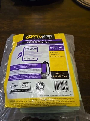 ProTeam 100431 Intercept Micro Filter Bag, Open Collar, Fits 6 qt. (10 pk.) - Image 1 of 4