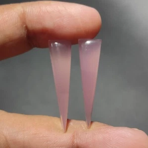 2 piezas de alambre suelto de piedras preciosas de calcedonia cabujón natural envuelto en la India - Imagen 1 de 7