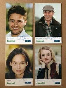 4 tarjetas fundidas fotográficas de Emmerdale Jack, Scott, Zoe Tate y Nicole Blackstock 353D - Imagen 1 de 1