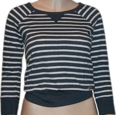 Hollister Damas Manga 3/4 Top Rayas Azul Blanco Junior's XS NUEVO CON ETIQUETAS Foto 1 de 4