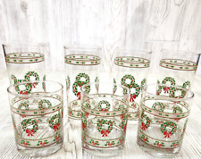 Victorian Christmas Wreaths, Bows & Holly 4-15 oz Coolers 3- 14 oz Double Rocks