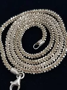 More details for fancy modernist italian 18 inch sterling silver chain necklace