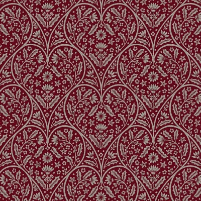 Red Heart Damask PVC Vinyl Wipe Clean Oilcloth Tablecloth - Image 1 of 2
