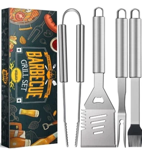 16 Pcs Stainless Steel Barbecue BBQ Grill Set Tools Portable Case Utensils New - Picture 1 of 5