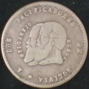 1865 Bolivien 1/2 Melgarejo sehr guter Zustand - Bild 1 von 2